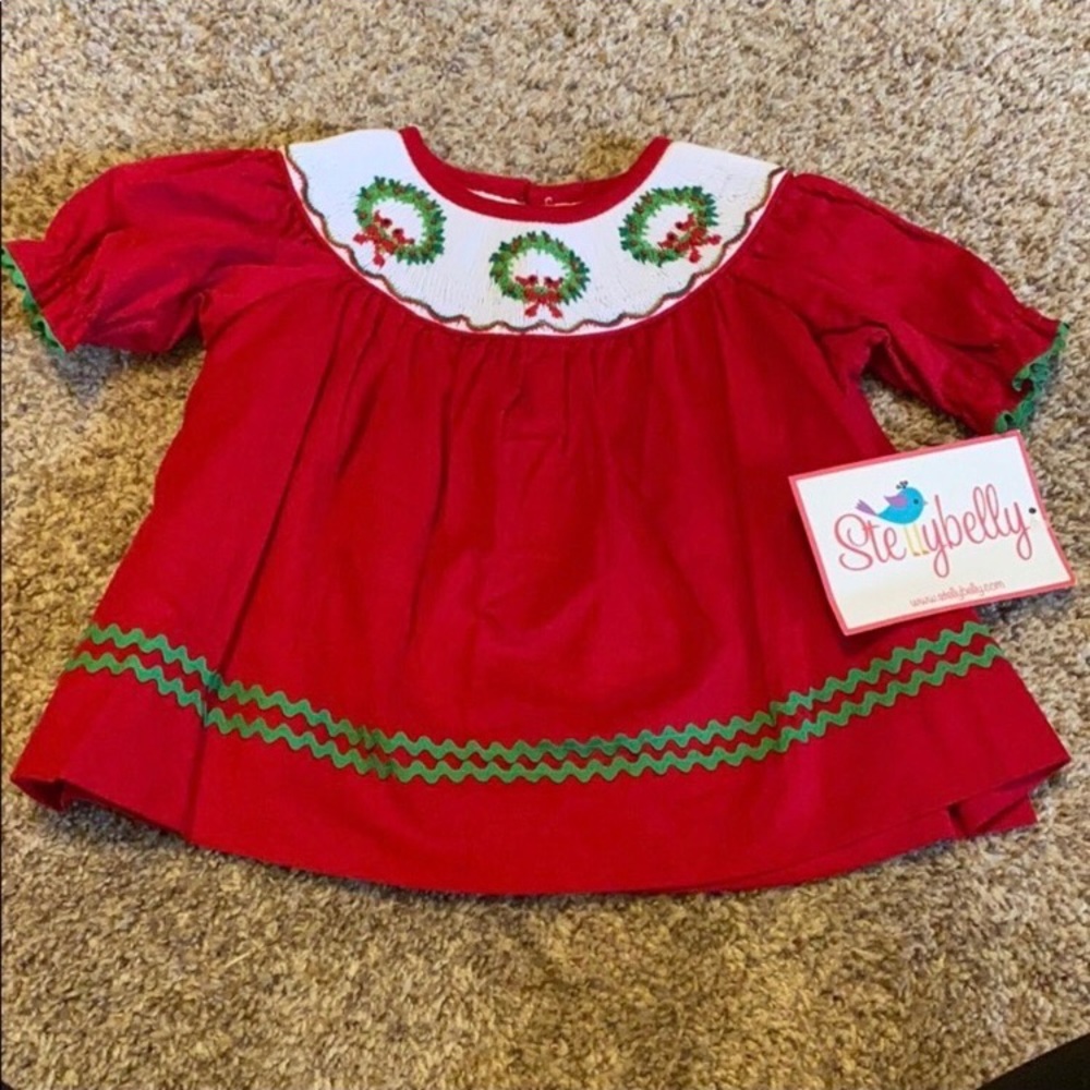 NWT Stellybelly Smocked Christmas Dress